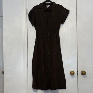 Sophisticated Dark Brown Maxi Dress